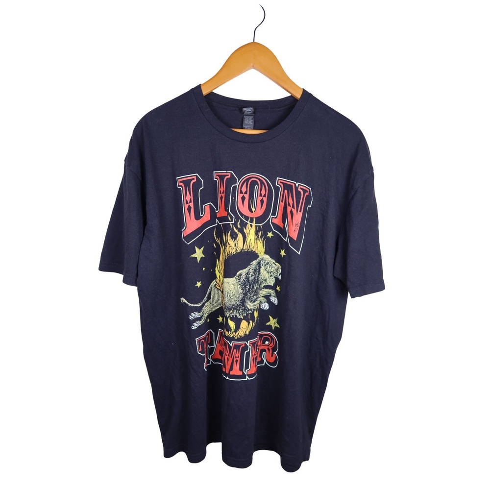 Lion Tamer Graphic T-Shirt Black Mens Size XL Excellent